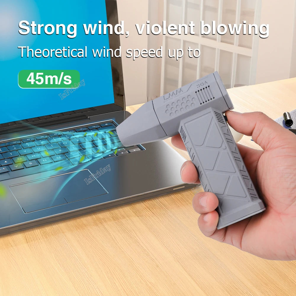 Mini Turbo Jet Fan 130000RPM 52M/S USB Rechargeable Brushless Motor Hair Dryer Powerful Blower with High Speed Duct Fan 2 Colors
