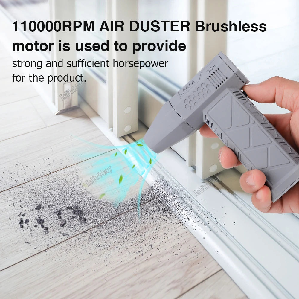 Mini Turbo Jet Fan 130000RPM 52M/S USB Rechargeable Brushless Motor Hair Dryer Powerful Blower with High Speed Duct Fan 2 Colors